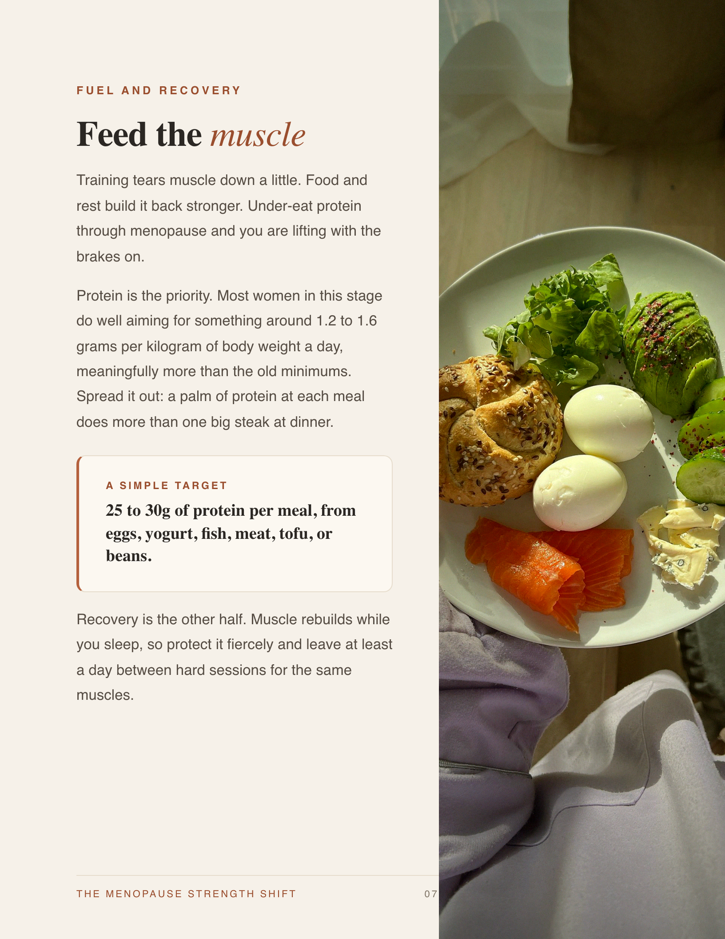 Inside page: feed the muscle, protein and recovery