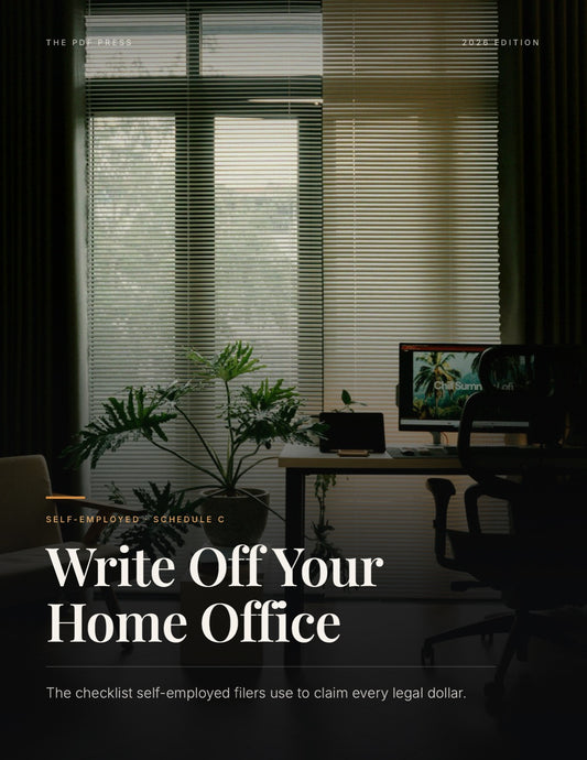 Cover of Write Off Your Home Office, a PDF guide to the home office tax deduction for self-employed filers