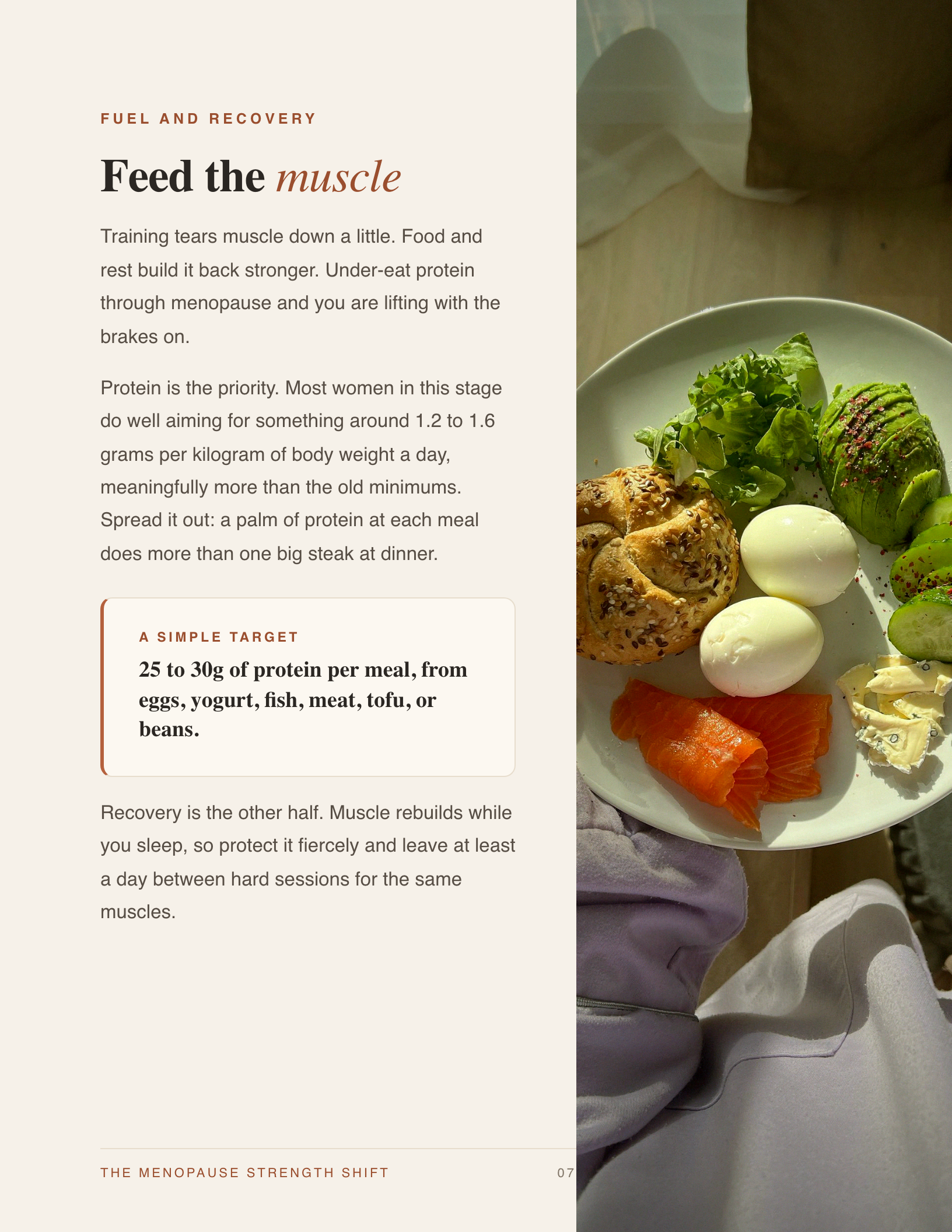 Inside page: feed the muscle, protein and recovery