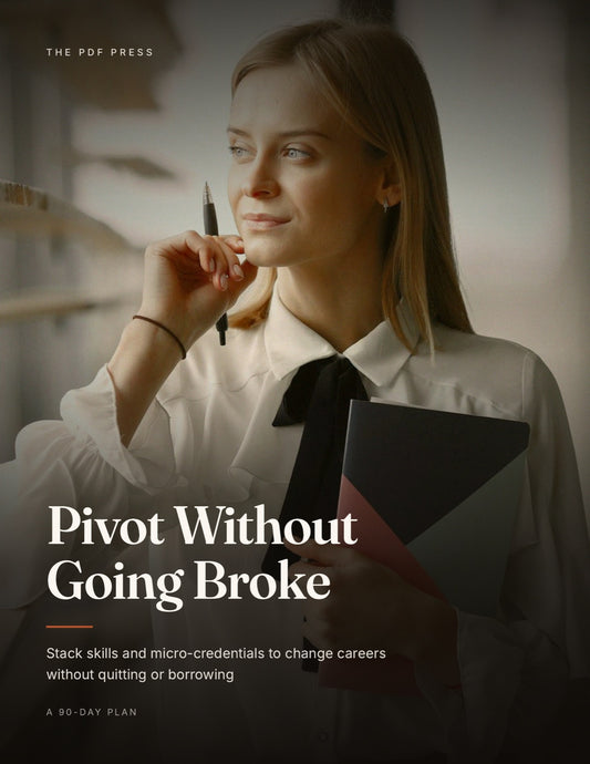 Pivot Without Going Broke, low-cost career change PDF guide cover