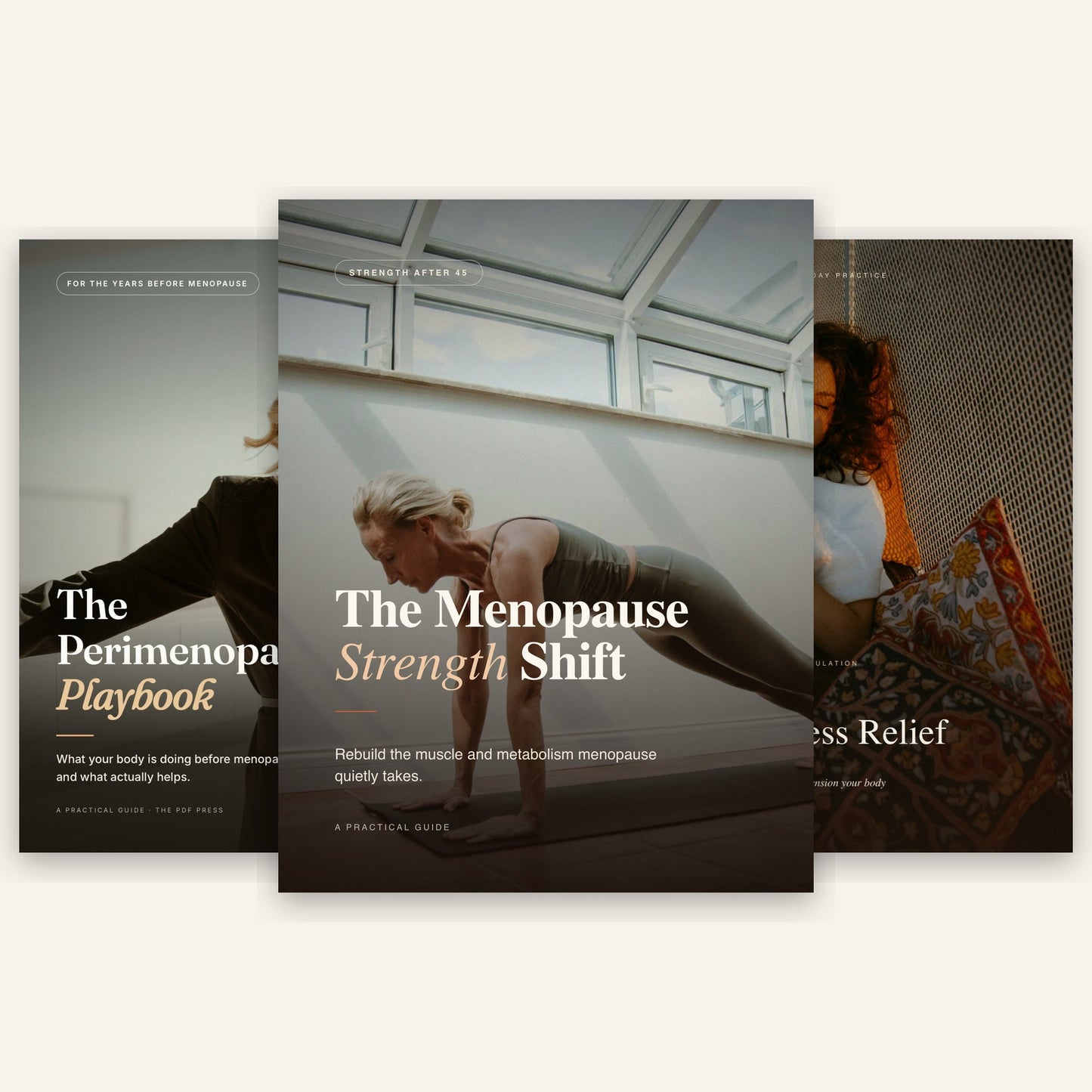 The Women's Health Bundle: three PDF guide covers